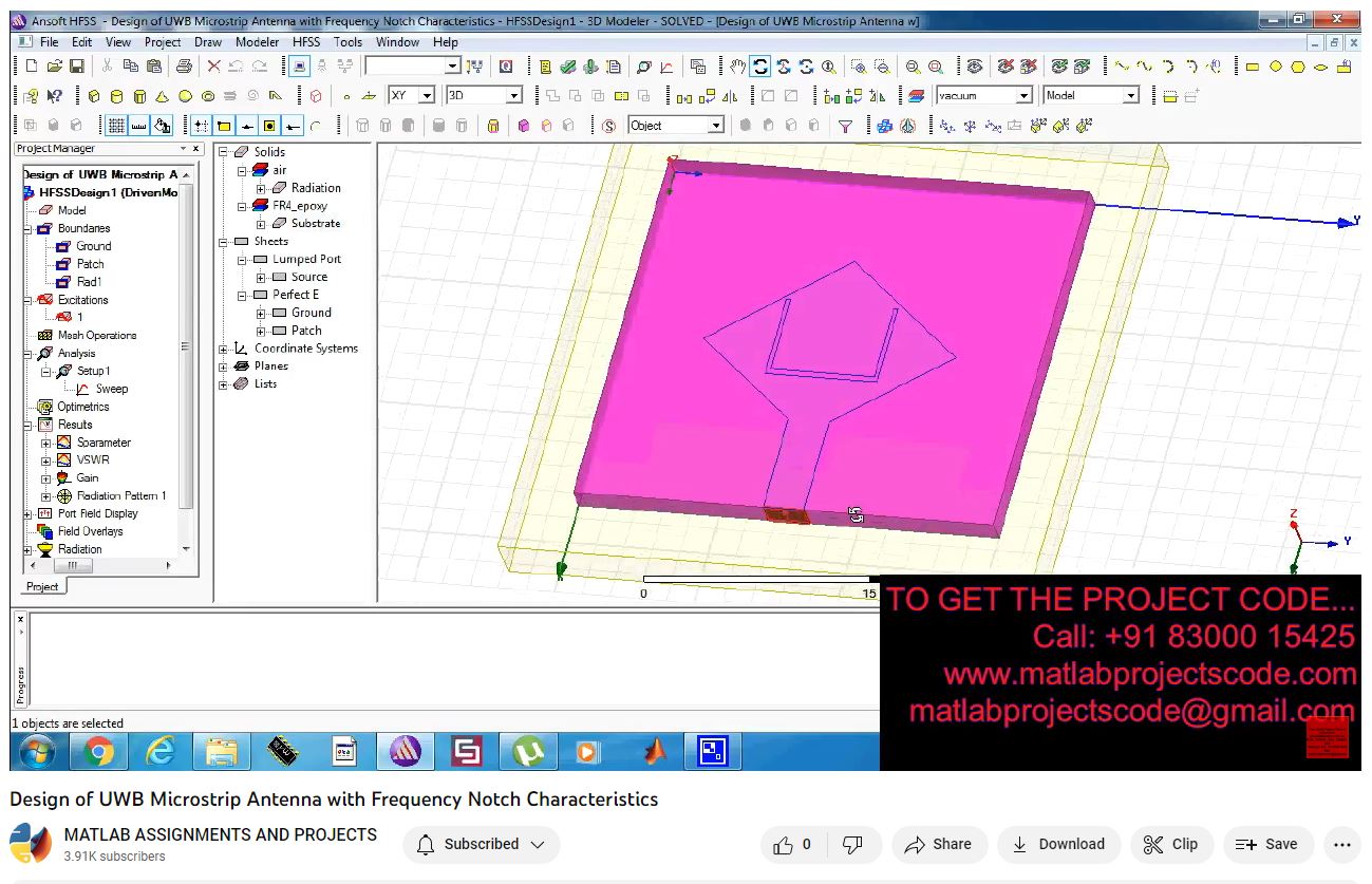 Design Of Uwb Microstrip Antenna With Frequency Notch Characteristics project thumbnail image