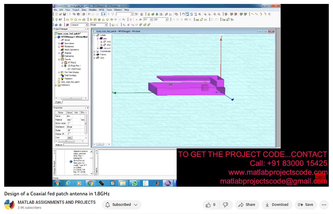 Design of a Coaxial Fed Patch Antenna in 1.8GHz project thumbnail image