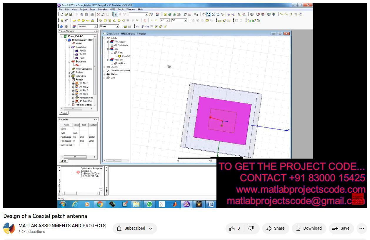 Design of a Coaxial Patch Antenna project thumbnail image