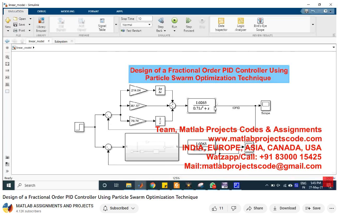 Design Of A Fractional Order Pid Controller Using Particle Swarm Optimization Technique project thumbnail image