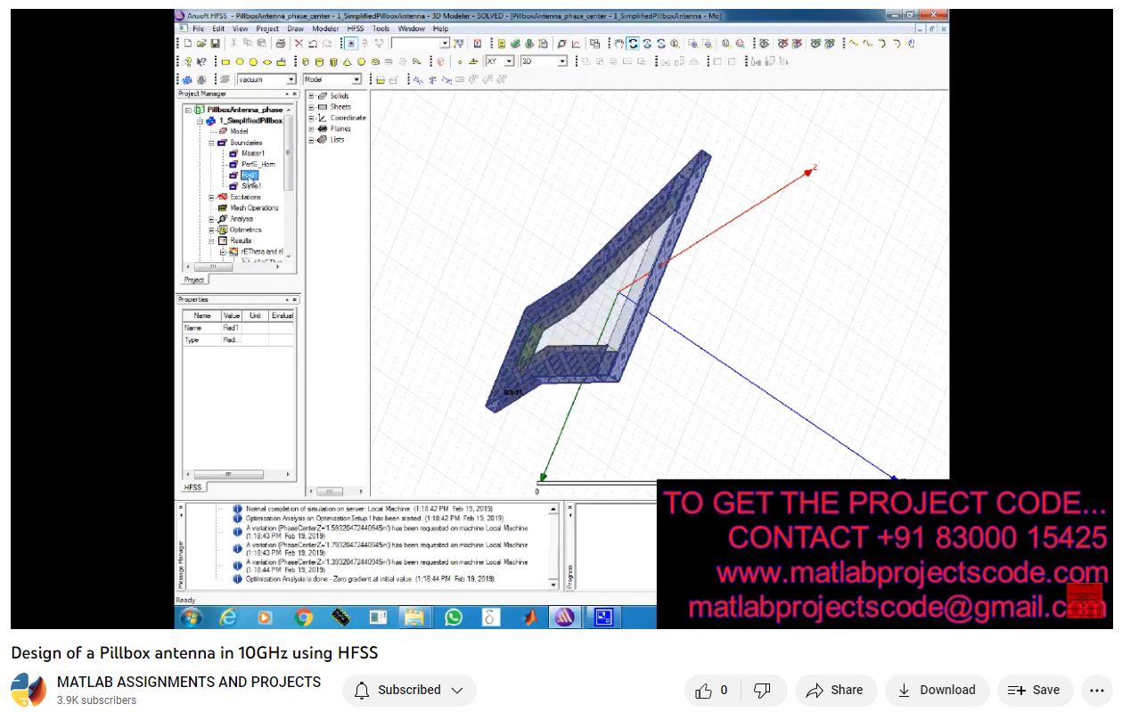 Design Of A Pillbox Antenna In 10Ghz Using Hfss project thumbnail image