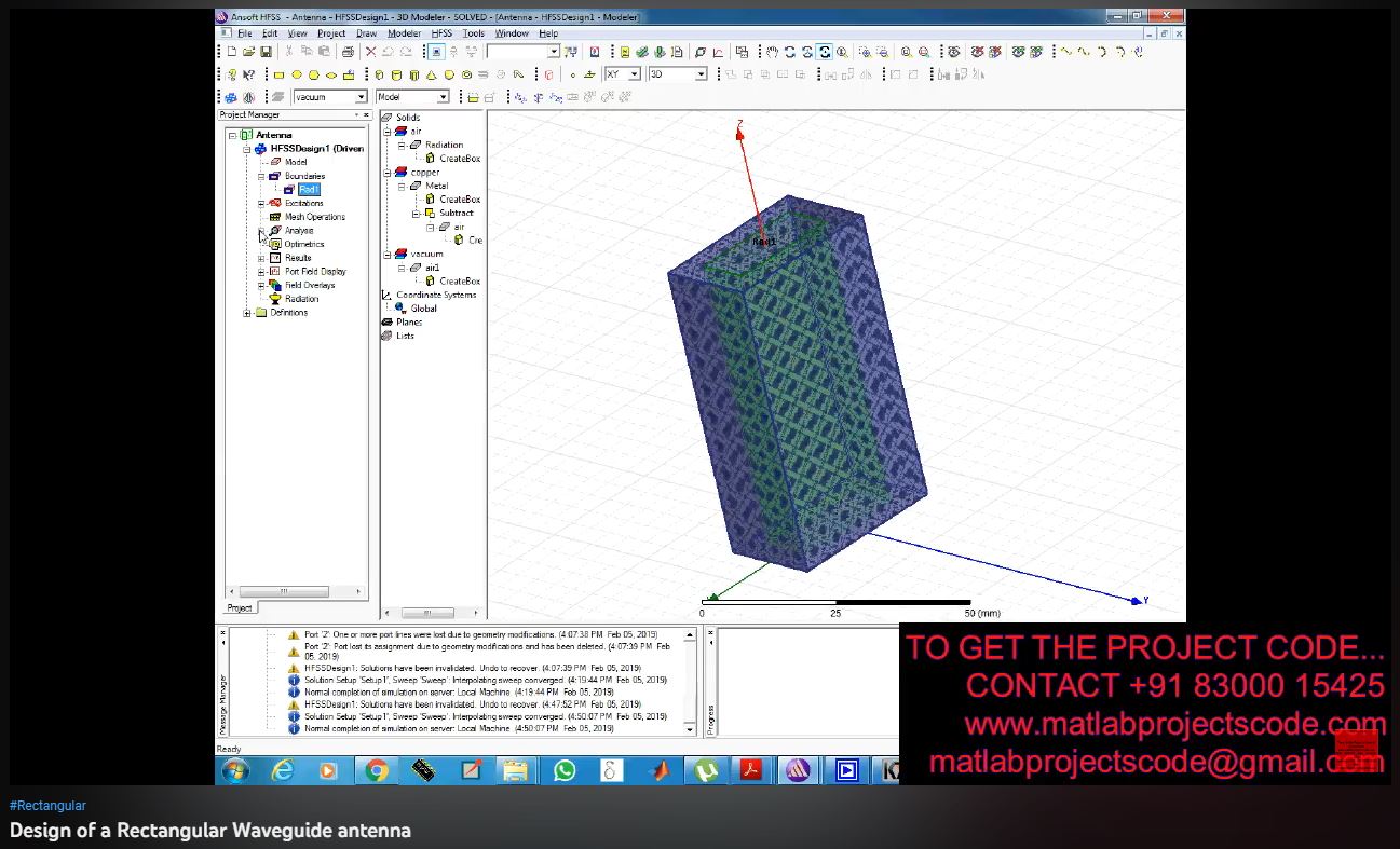 Design of a Rectangular Waveguide Antenna project thumbnail image