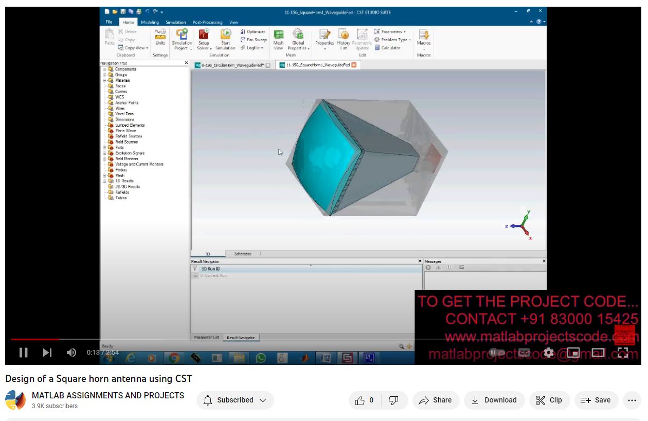 Design of a Square Horn Antenna using CST project thumbnail image