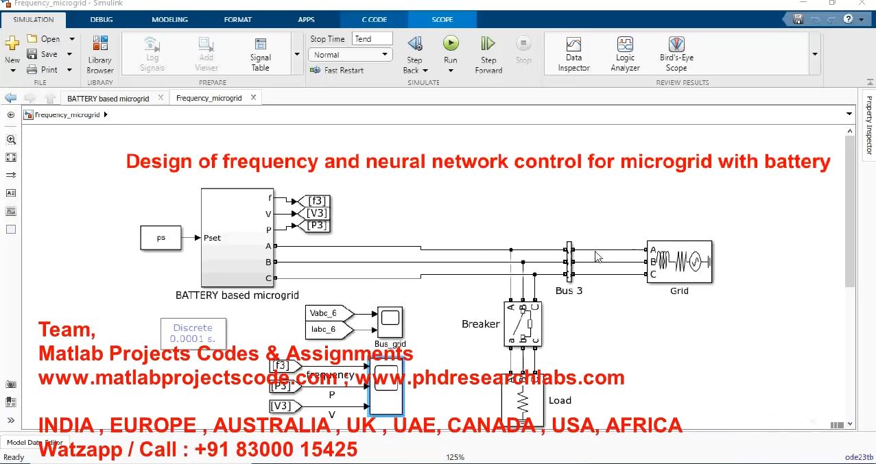 Design Of Frequency And Neural Network Control For Microgrid With Battery project thumbnail image