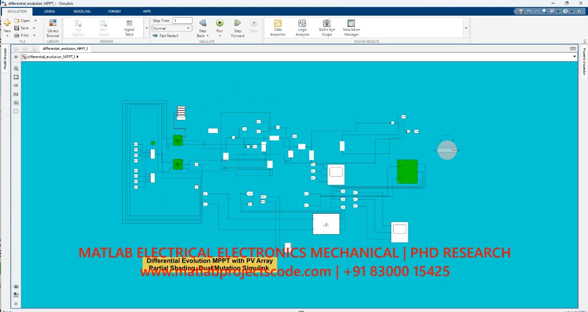 Differential Evolution Mppt With Pv Array Partial Shading Dual Mutation - Electrical Matlab Simulation project thumbnail image