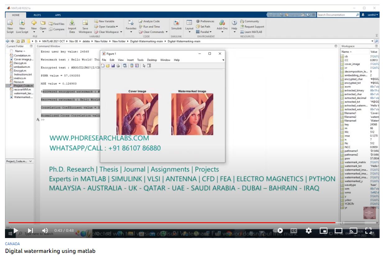 Digital Watermarking Using Matlab project thumbnail image