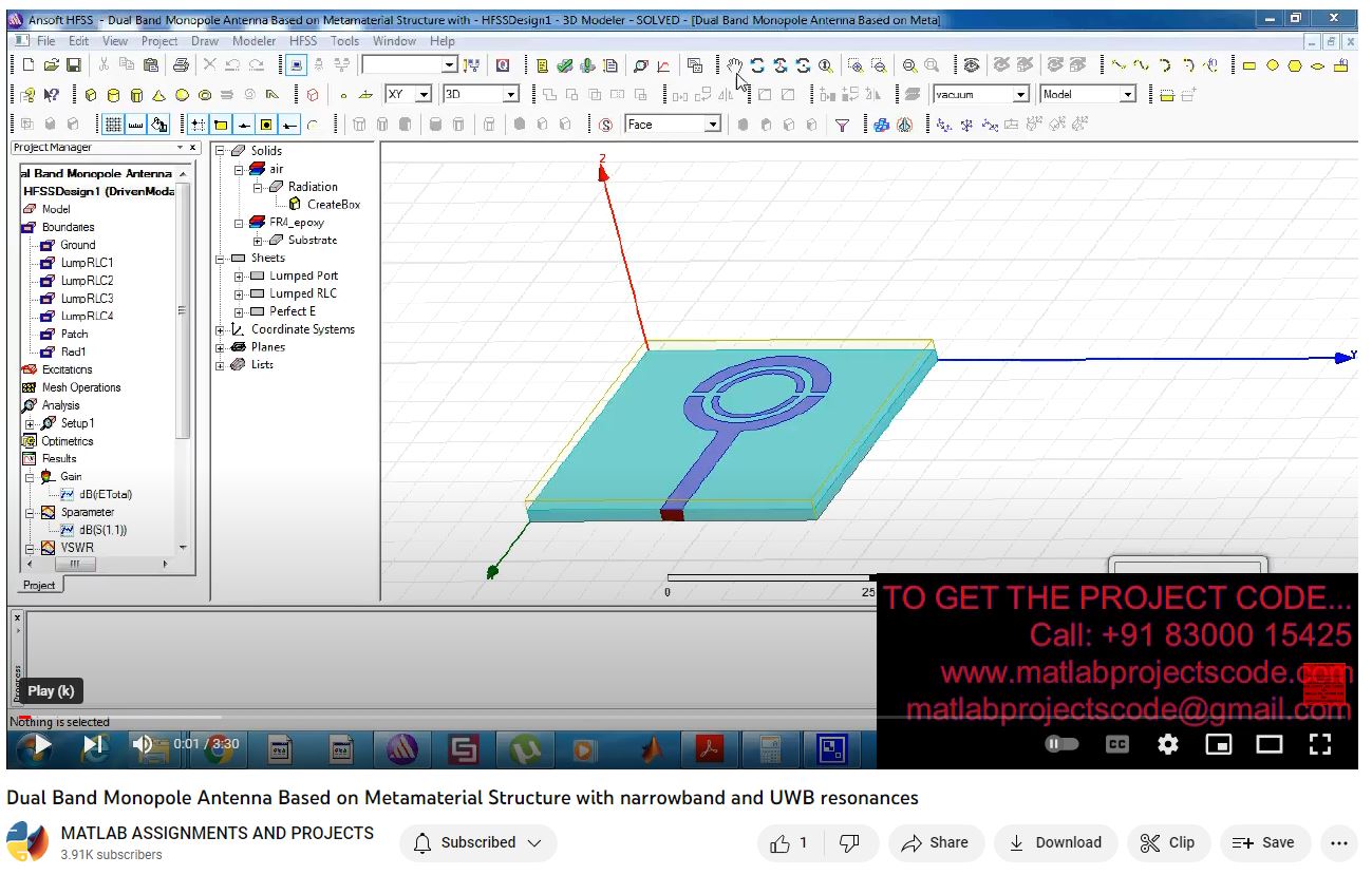 Dual Band Monopole Antenna Based On Metamaterial Structure With Narrowband And Uwb Resonances project thumbnail image
