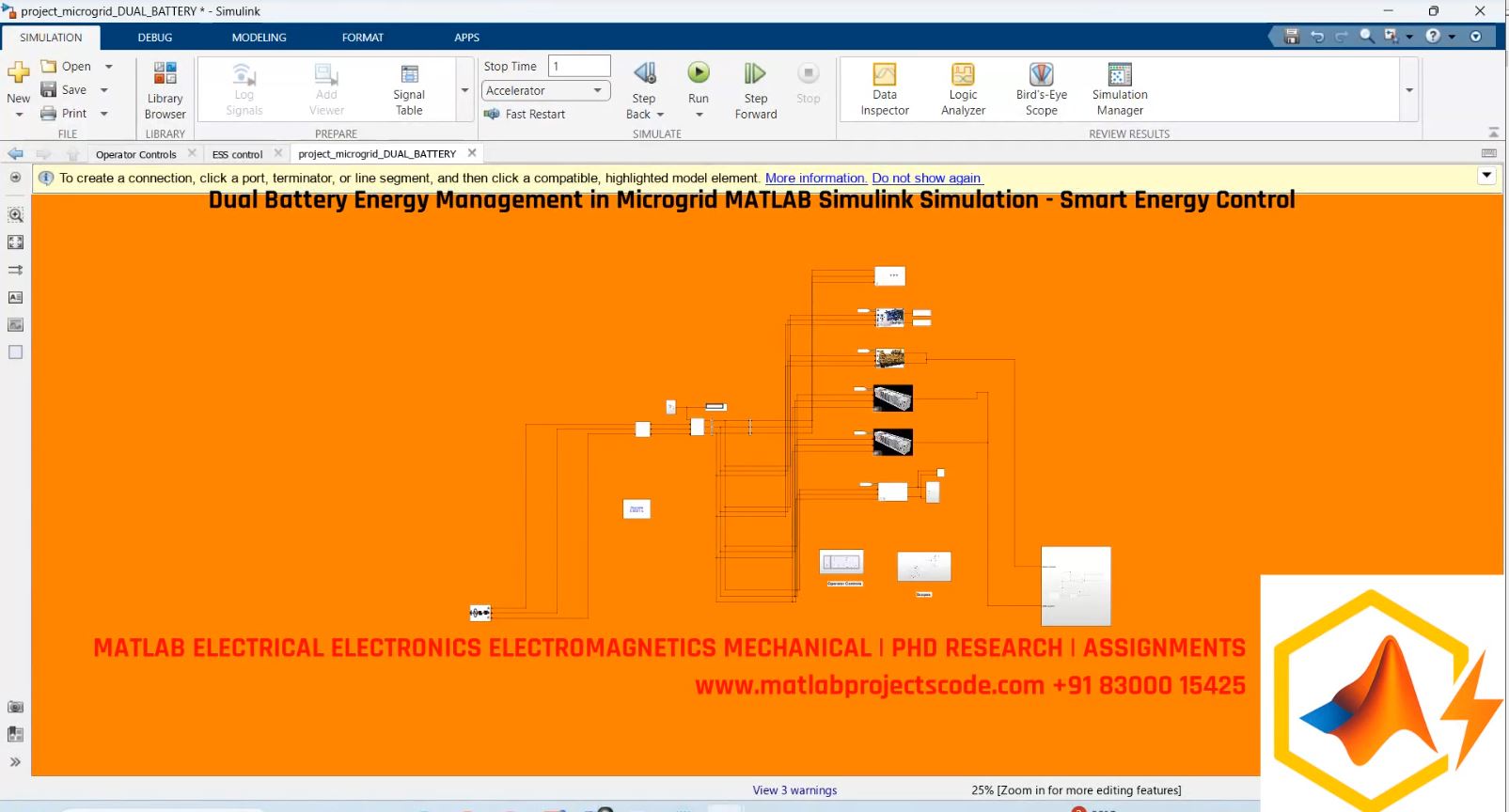 Dual Battery Energy Management In Microgrid Matlab Simulink Simulation - Smart Energy Control project thumbnail image
