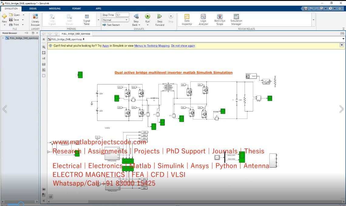Dual Active Bridge Multilevel Inverter Matlab Simulink Simulation project thumbnail image