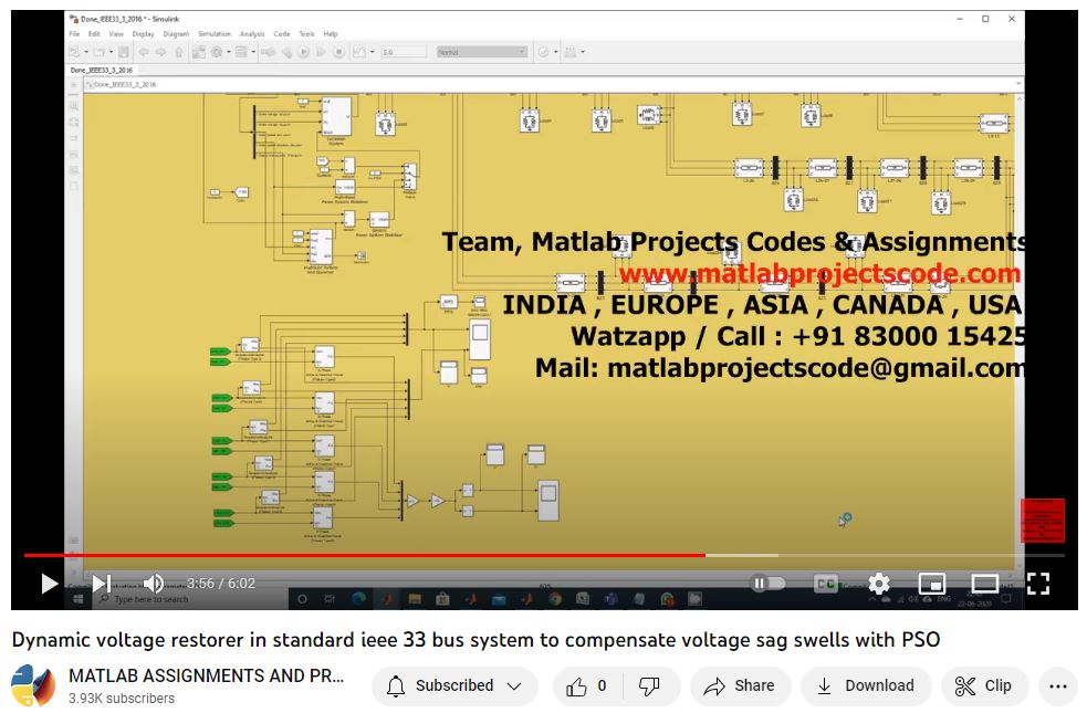 Dynamic Voltage Restorer In Standard Ieee 33 Bus System To Compensate Voltage Sag Swells With Pso project thumbnail image