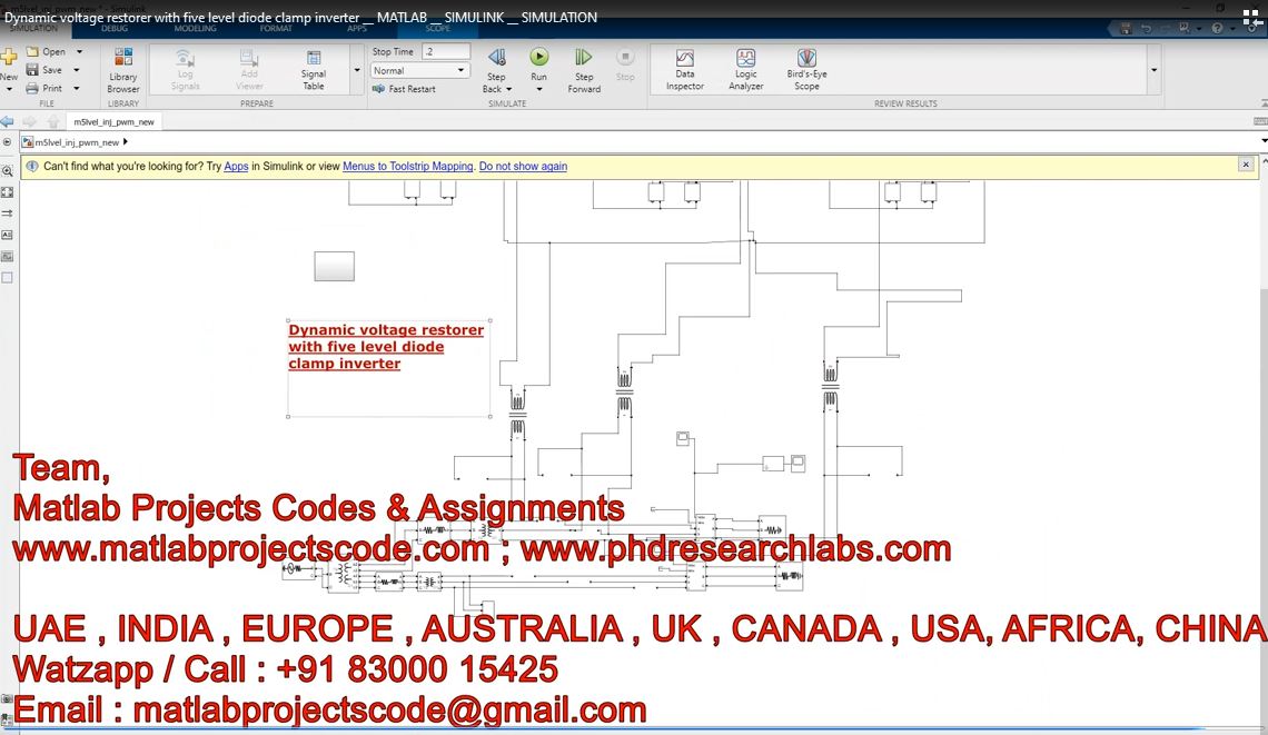 Dynamic Voltage Restorer With Five Level Diode Clamp Inverter __ Matlab __ Simulink __ Simulation project thumbnail image