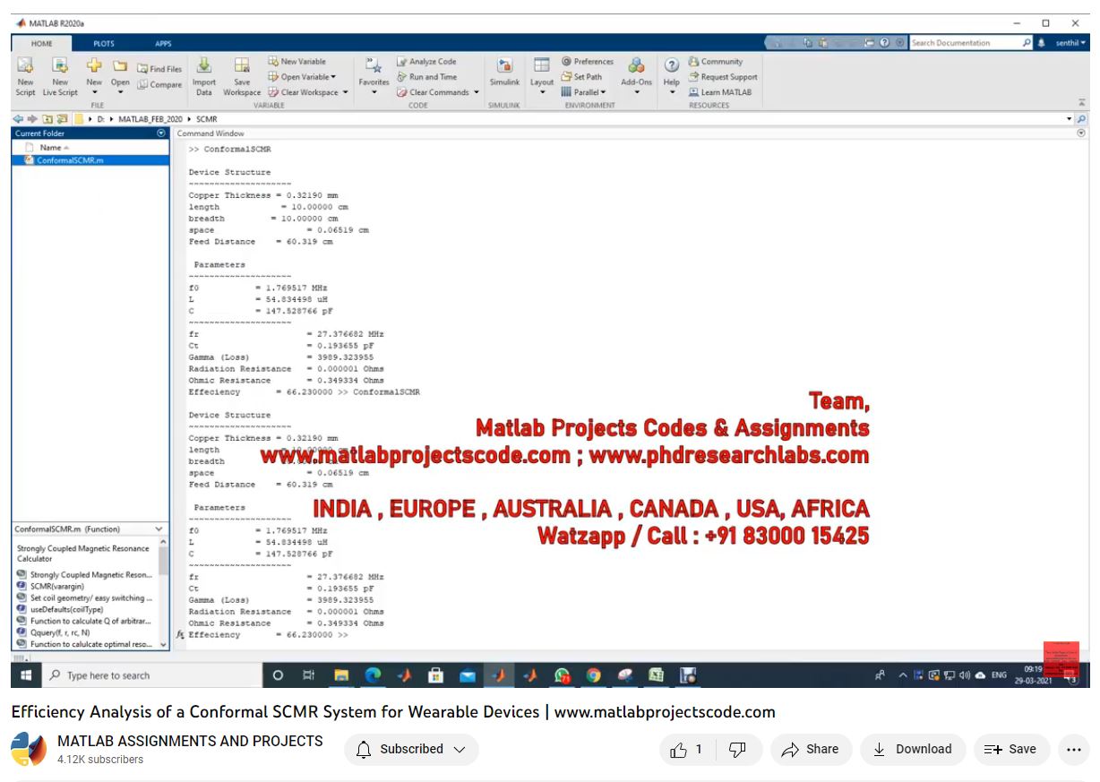 Efficiency Analysis Of A Conformal Scmr System For Wearable Devices project simulation thumbnail for Renewable Energy Engineering
