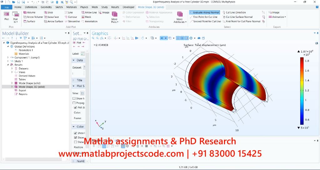 Eigenfrequency Analysis Of A Free Cylinder 3D Comsol project thumbnail image