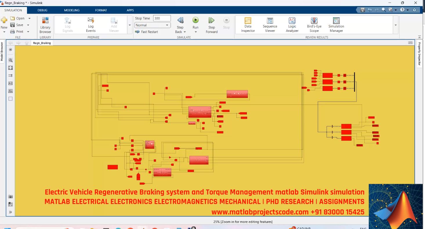 Electric Vehicle Regenerative Braking System And Torque Management Matlab Simulink Simulation project thumbnail image