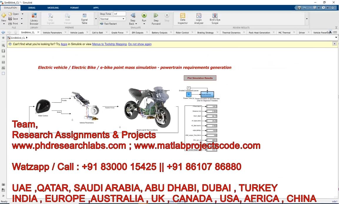 Electric Vehicle Electric Bike Powertrain Requirements Generation _ Powertrain Model _ Ev _ Simulink project thumbnail image