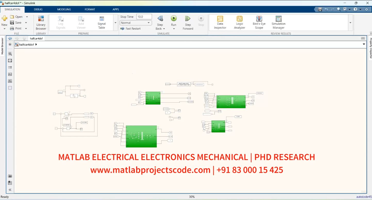 Electrical Automobile Simulation Of Half-Car Suspension For Four Degrees Of Freedom Vehicle project thumbnail image