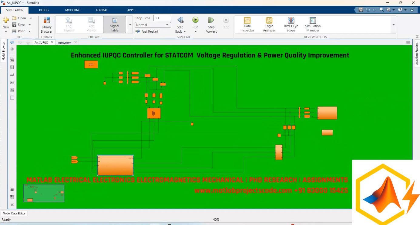 Enhanced Iupqc Controller For Statcom Voltage Regulation Power Quality Improvement project simulation thumbnail for Renewable Energy Engineering