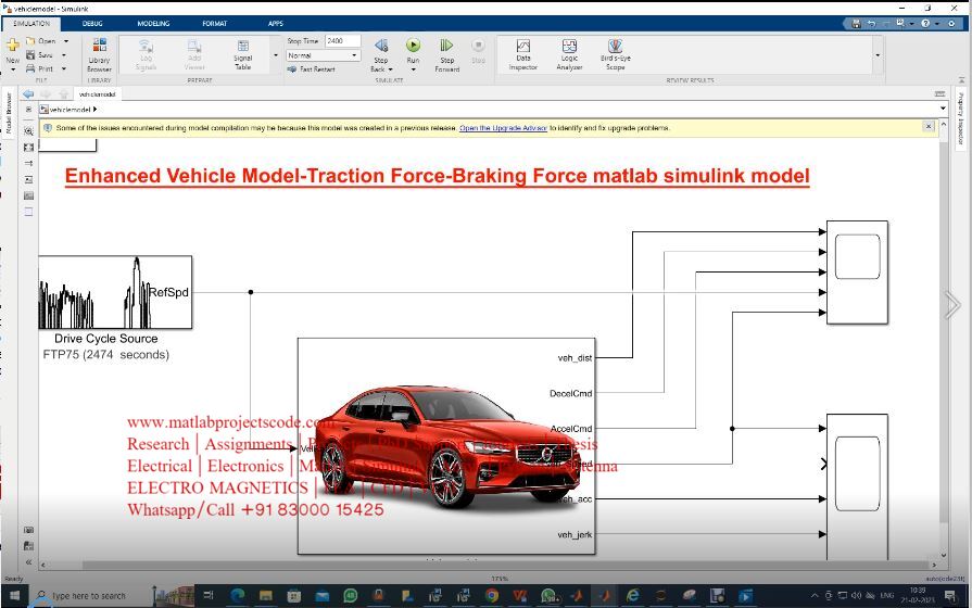 Enhanced Vehicle Model-Traction Force-Braking Force Matlab Simulink Model project thumbnail image