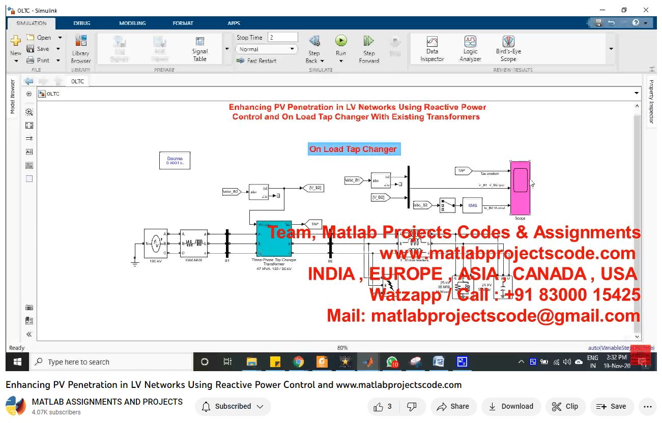 Enhancing Pv Penetration In Lv Networks Using Reactive Power Control-Matlab Simulink-Electrical Assignments-Projects-Phd Research project thumbnail image