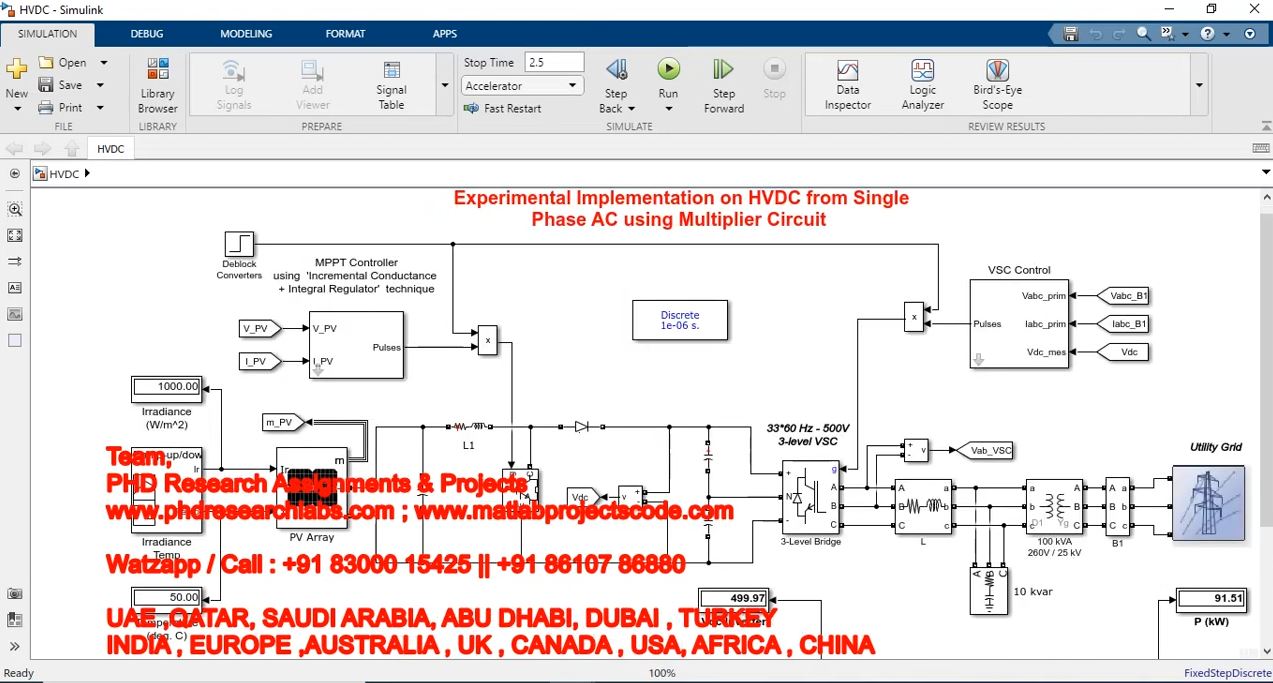 Experimental Implementation On Hvdc From Single Phase Ac Using Multiplier Circuit Using Matlab project thumbnail image