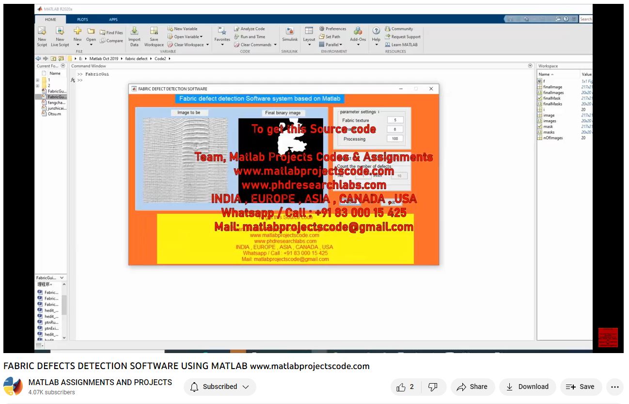 Fabric Defects Detection Software Using Matlab-Matlab Simulink-Electrical Assignments-Projects-Phd Research project thumbnail image