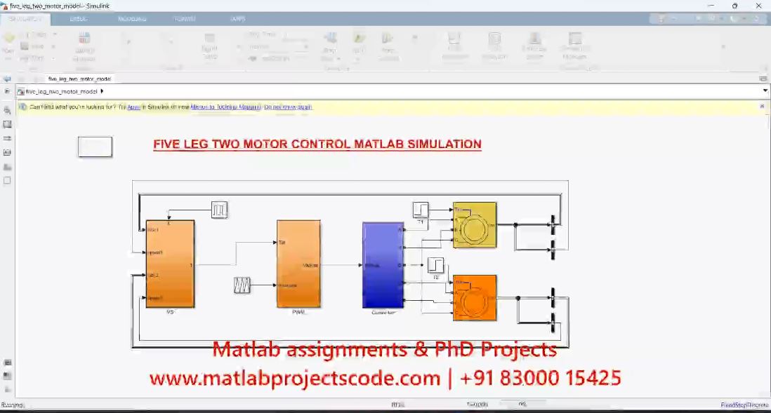 Five Leg Two Motor Control Matlab Simulation project thumbnail image