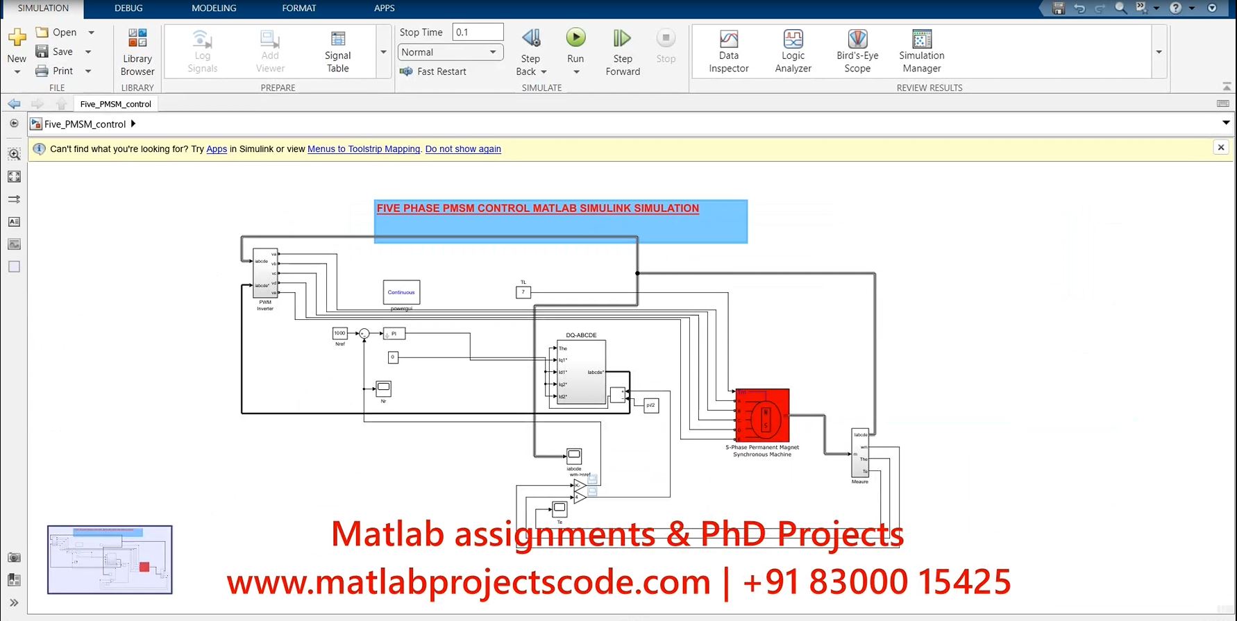 Five Phase Pmsm Control Matlab Simulink Simulation project thumbnail image