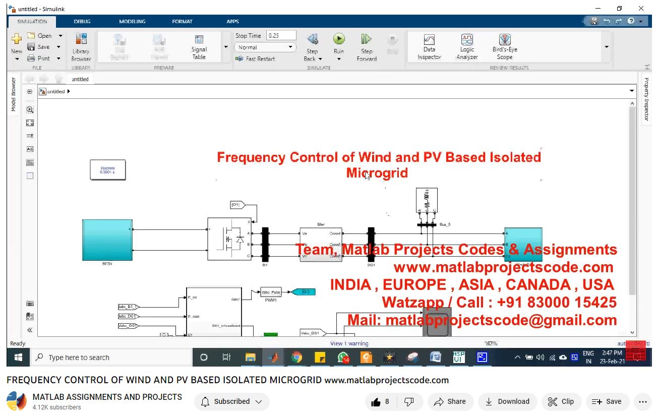 Frequency Control Of Wind And Pv Based Isolated Microgrid project thumbnail image