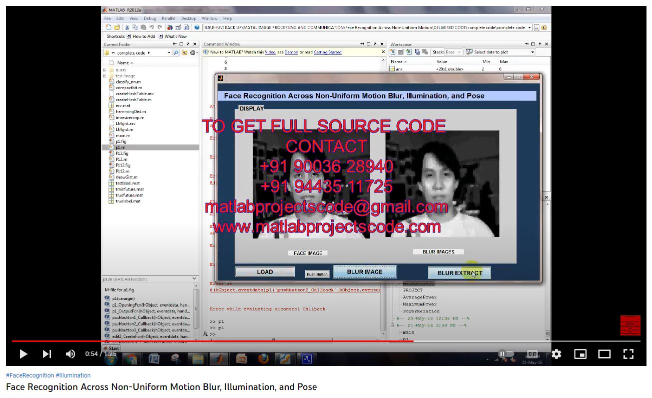 Face Recognition Across Non-Uniform Motion Blur Illumination and Pose project thumbnail image