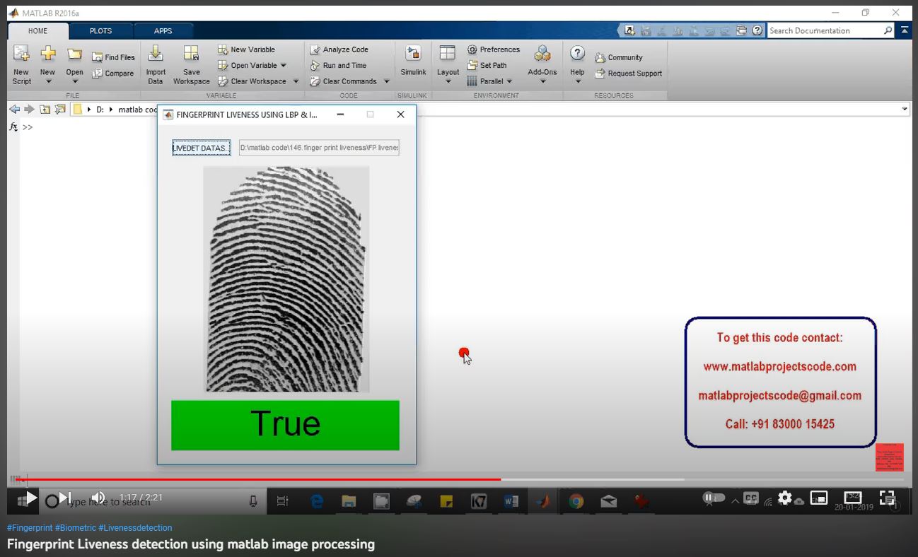 Fingerprint Liveness Detection using MATLAB Image Processing project thumbnail image