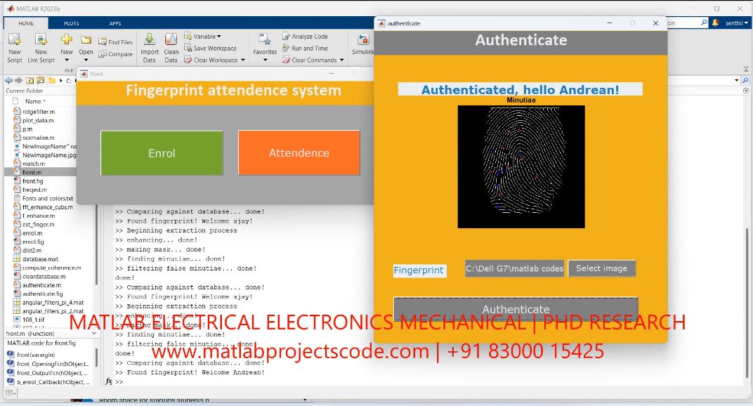 Fingerprint Attendence System In Matlab project thumbnail image
