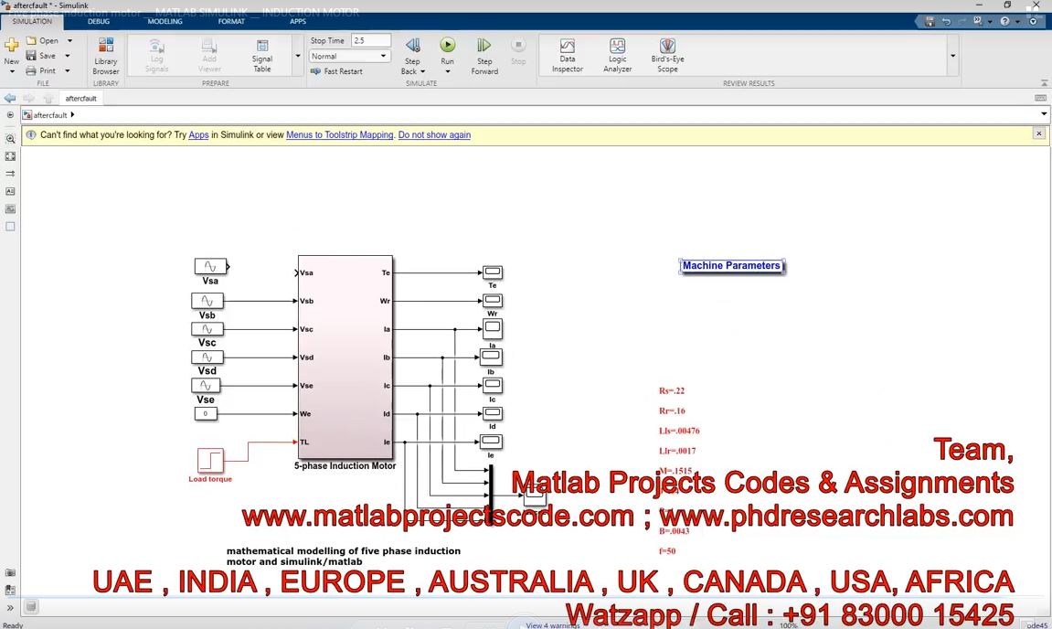 Five Phase Induction Motor - Matlab Simulink - Induction Motor project thumbnail image