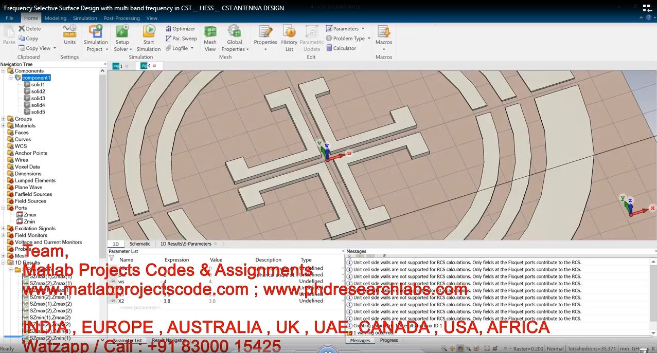 Frequency Selective Surface Design With Multi Band Frequency In Cst - Cst Antenna Design project thumbnail image