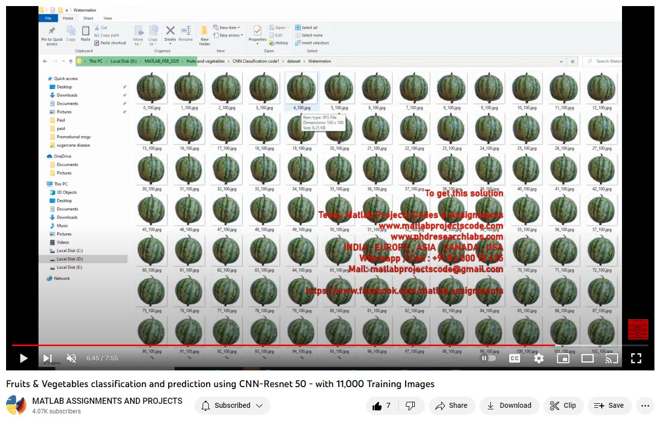 Fruits Vegetables Classification And Prediction Using Cnn-Resnet 50 - With 11 000 Training Images-Matlab Simulink-Electrical Assignments-Projects-Phd Research project simulation thumbnail for Mechanical, EV and Mechatronics Engineering