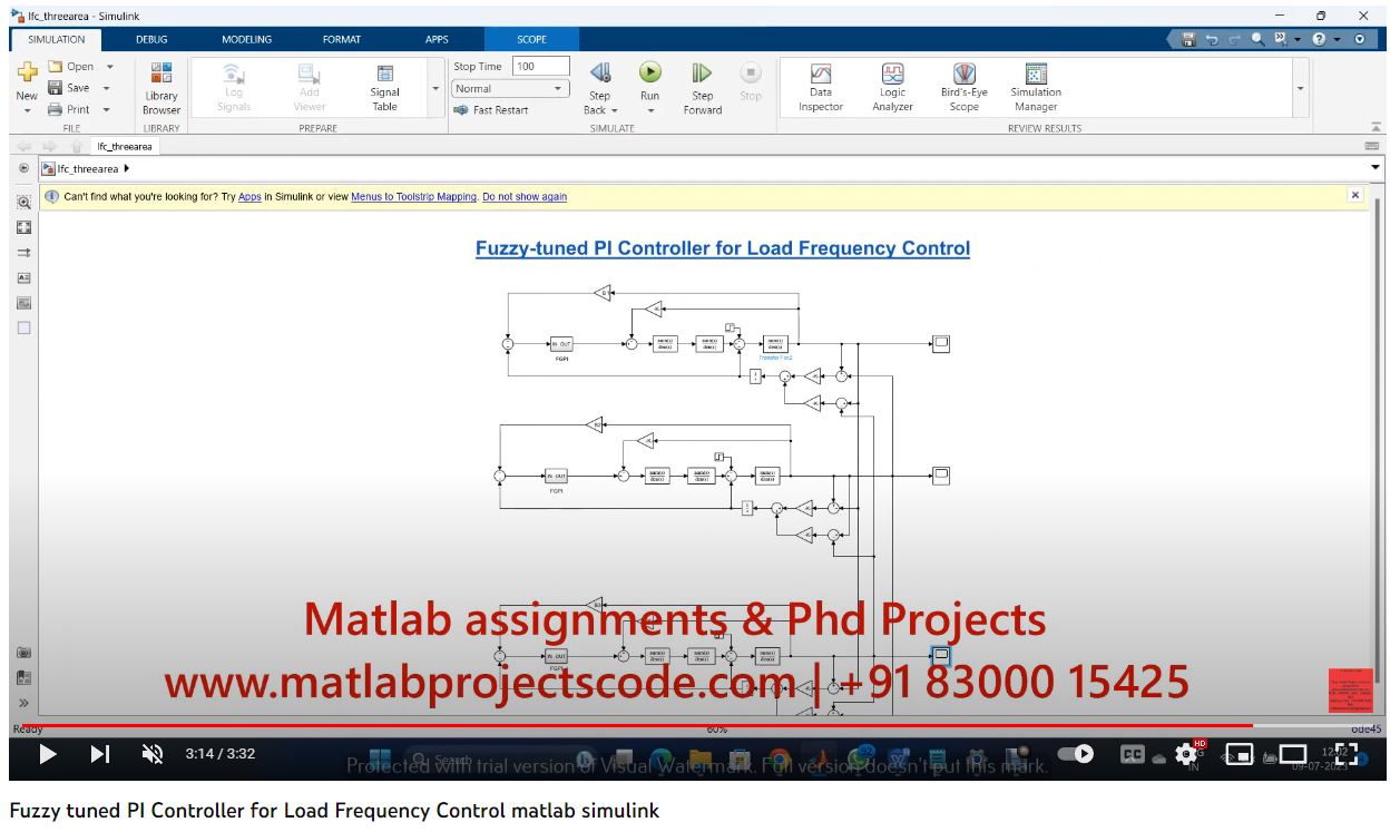 Fuzzy-Tuned Pi Controller For Load Frequency Control Matlab Simulink project thumbnail image