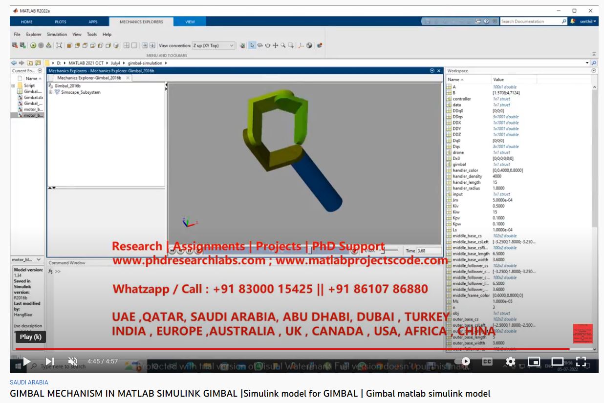GIMBAL MECHANISM IN MATLAB SIMULINK - GIMBAL project thumbnail image