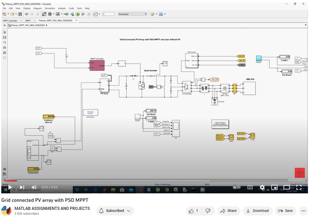 Grid Connected Pv Array With Pso Mppt project thumbnail image