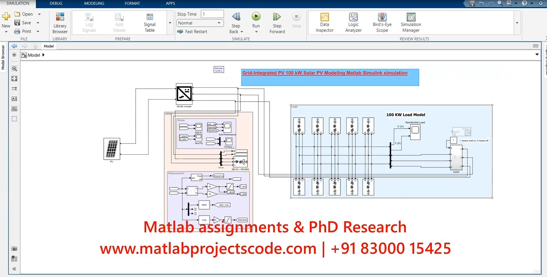 Grid-Integrated Pv 100 Kw Solar Pv Modeling - Electrical Matlab Simulation project thumbnail image
