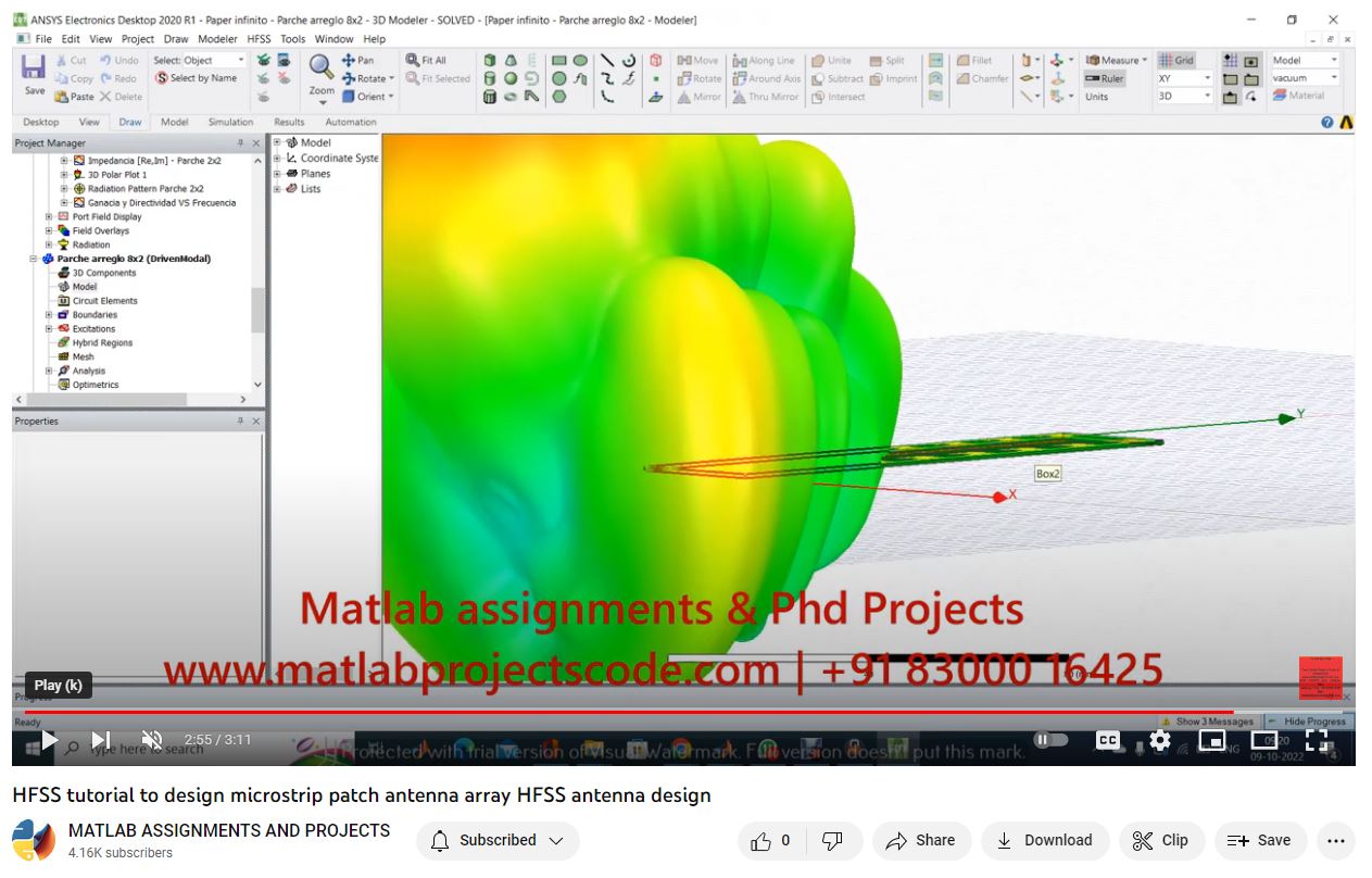 Hfss Tutorial To Design Microstrip Patch Antenna Array Hfss Antenna Design project thumbnail image