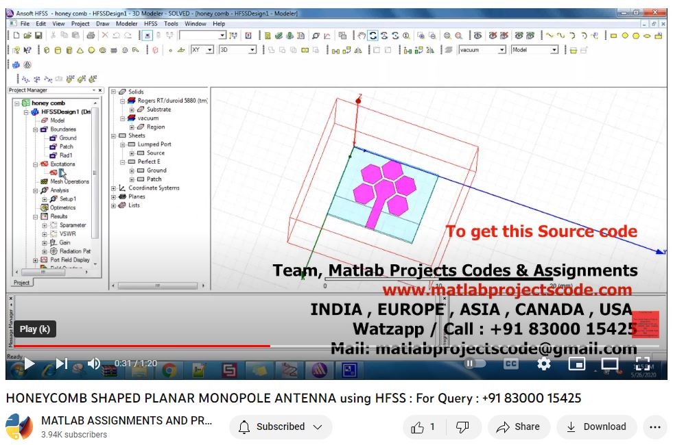 Honeycomb Shaped Planar Monopole Antenna Using Hfss project thumbnail image