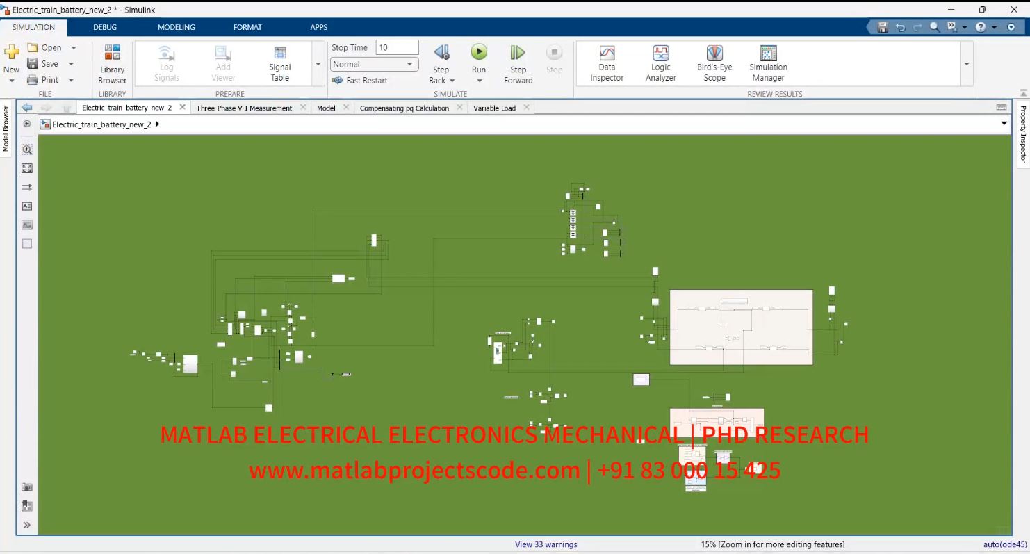 Hybrid Electric Train With Battery Matlab Simulink Simulation project thumbnail image