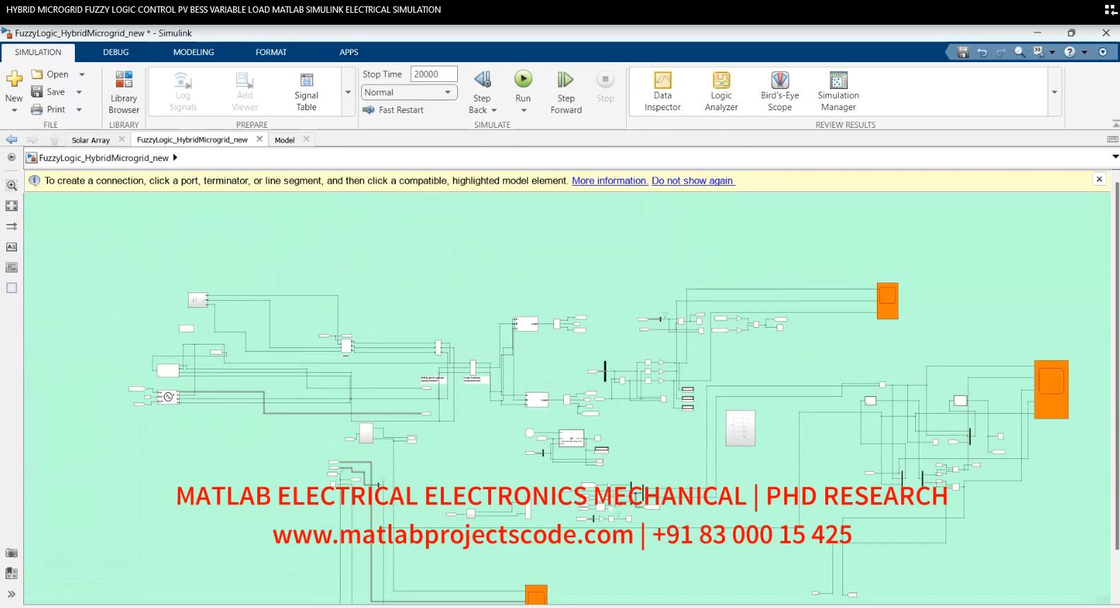 Hybrid Microgrid Fuzzy Logic Control Pv Bess Variable Load Matlab Simulink Electrical Simulation project thumbnail image