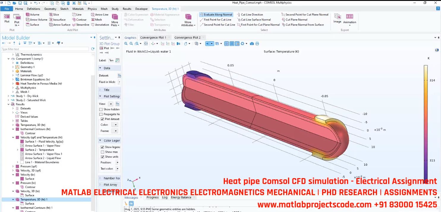 Heat Pipe Simulation In Comsol Multiphysics - Cfd Thermal Analysis For Engineering Projects project thumbnail image