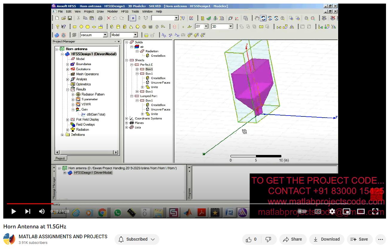 Horn Antenna At 11-5Ghz project thumbnail image