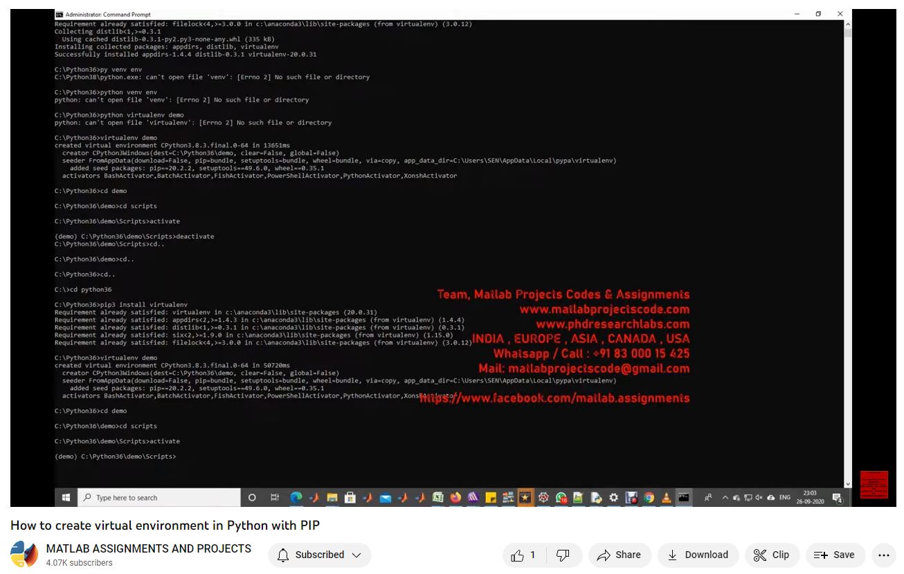 How To Create Virtual Environment In Python With Pip-Matlab Simulink-Electrical Assignments-Projects-Phd Research project thumbnail image