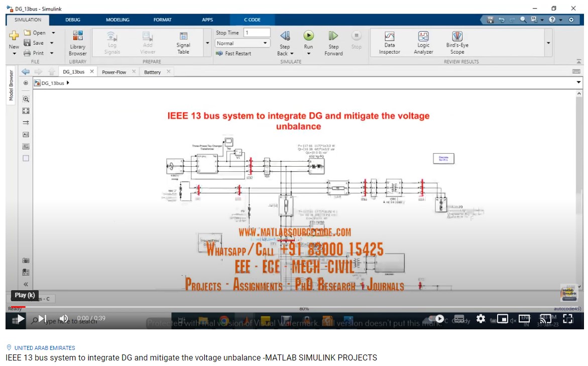 Ieee 13 Bus System To Integrate Dg And Mitigate The Voltage Unbalance project thumbnail image