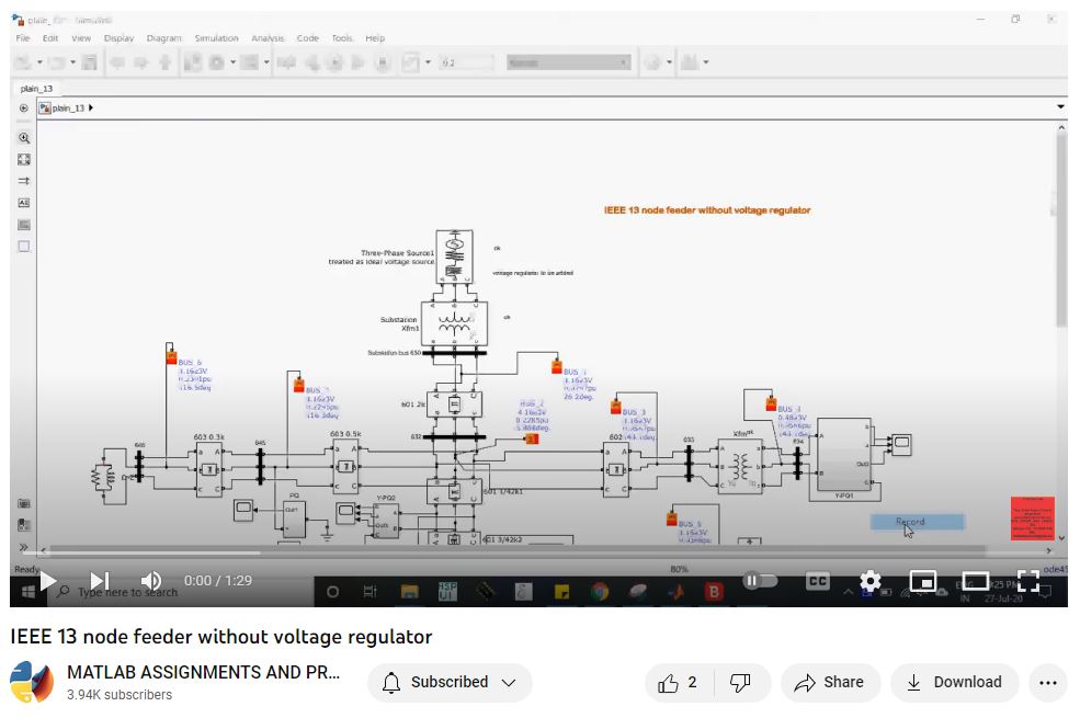 Ieee 13 Node Feeder Without Voltage Regulator project thumbnail image