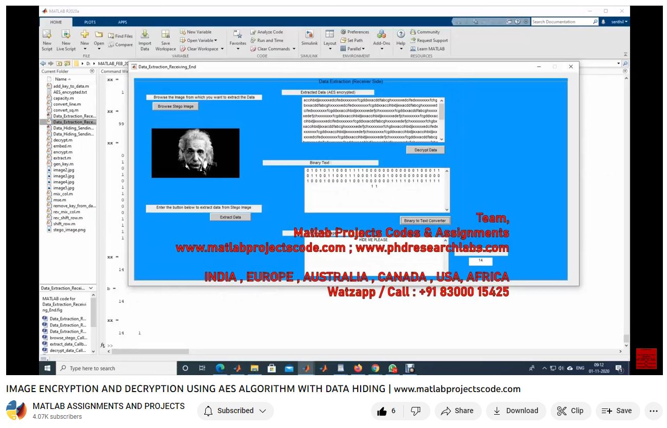 Image Encryption And Decryption Using Aes Algorithm With Data Hiding-Matlab Simulink-Electrical Assignments-Projects-Phd Research project thumbnail image
