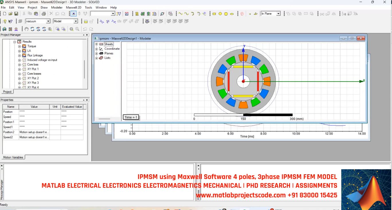 Ipmsm Using Maxwell Software 4 Poles 3 Phase Ipmsm Fem Model project thumbnail image