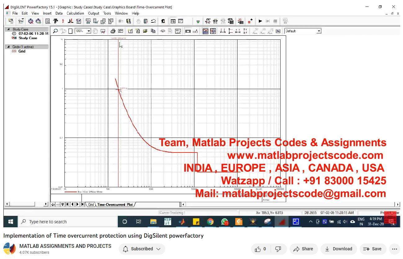Implementation Of Time Overcurrent Protection Using Digsilent Powerfactory-Matlab Simulink-Electrical Assignments-Projects-Phd Research project simulation thumbnail for Renewable Energy Engineering